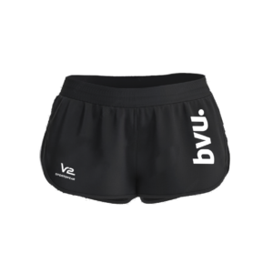 shorts donna neri con scritta bianca bvu